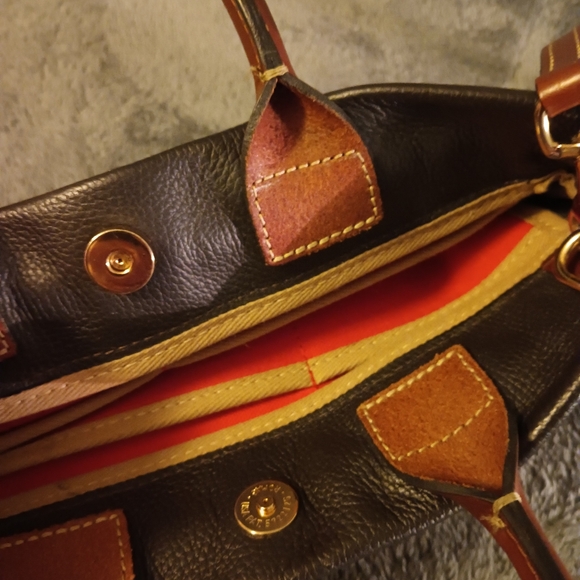 Dooney & Bourke Black With Brown Leather Bag - Picture 9 of 12